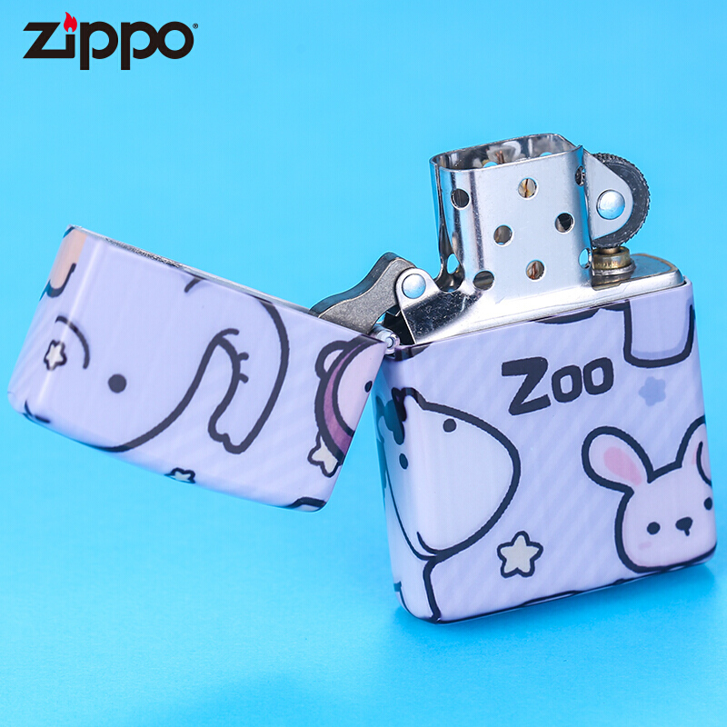 zippo芝宝正版打火机 zoo动物zoppo正品男创意防风煤油个性火机潮 - 图1