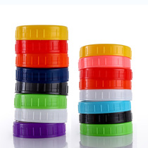 round colored mason bottle plastic lid mark mouth 70mm wide mouth 86mm storage sealed jar lid rooster cup lid