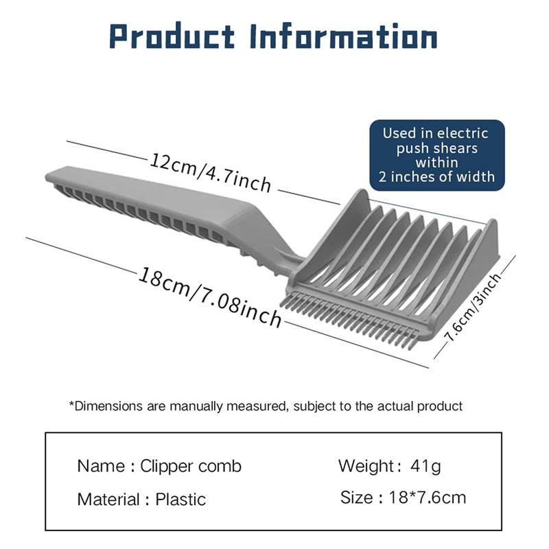 Barber fade Combs男士长柄推剪梳理发梳油头渐变梳平头梳卡尺梳-图2