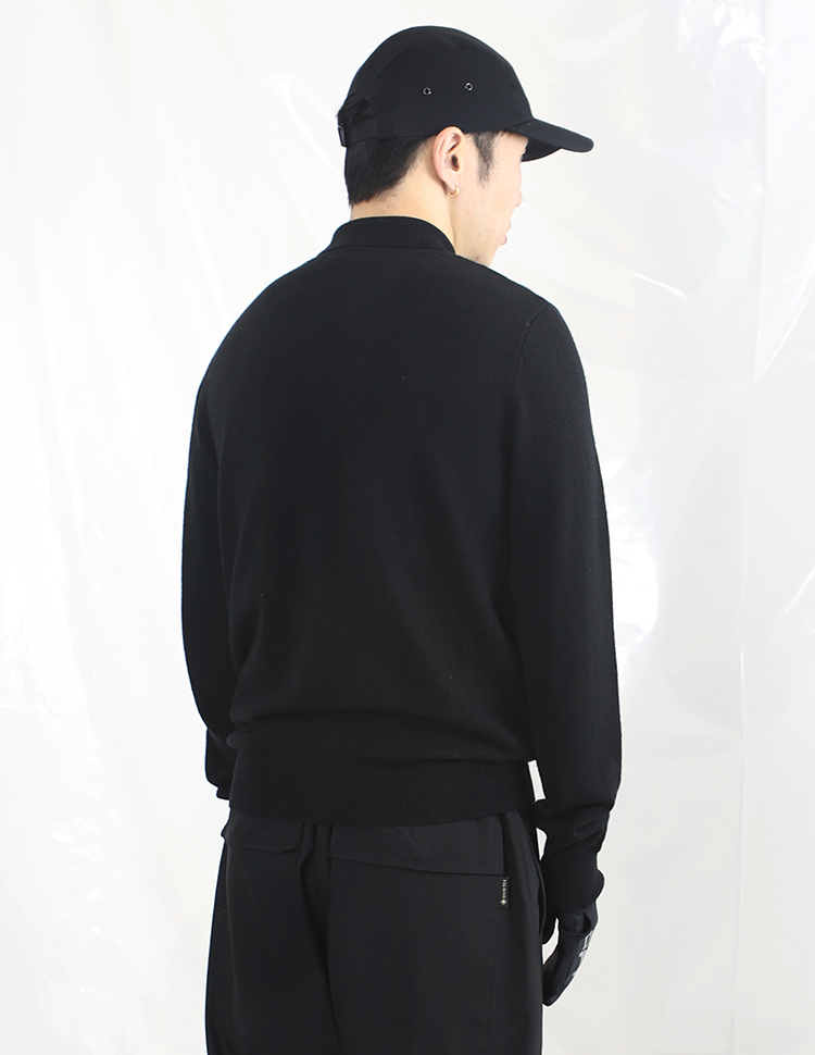 LAST HEIRS 黑白纯色套头圆领不扎半高领羊绒羊毛打底针织毛衣 - 图2