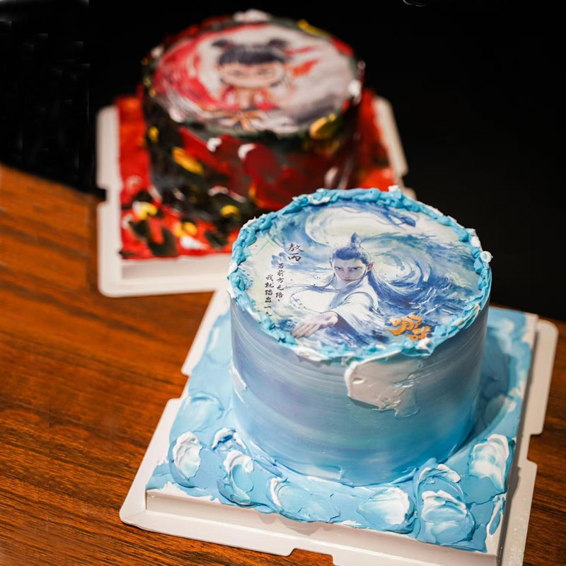 烘焙配件哪吒蛋糕装饰儿童生日敖丙糯米纸糖纸6寸8寸哪咤打印定制,淘宝优惠券,粉丝福利购,淘宝优惠卷