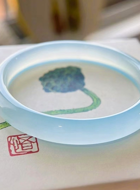 天空蓝手镯玛瑙玉髓国风首饰