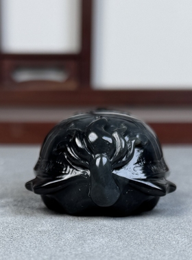 龙子霸下赑屃天然和田玉青花手把件摆件玄武龙龟镇纸茶宠国风礼物