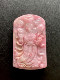 The God of Wealth has arrived! Full pink jade rhodonite bracelet material carved gemstone pendant
