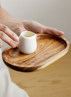 木制椭圆形下午茶点心小托盘