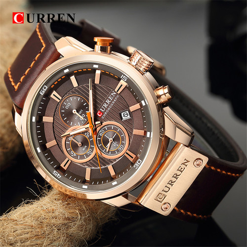 CURREN/卡瑞恩新款8291六针计时手表男表时尚多功能手表 - 图1