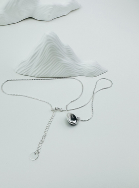 来此小众主推925纯银黑玛瑙项链女轻奢锁骨链简约大方气质颈链