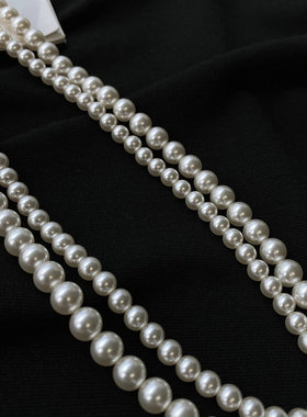 施家正圆珍珠项链女叠戴双层轻奢小众高级感颈链气质夏澳白锁骨链