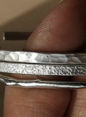 足银手环砂纹手镯手工手镯