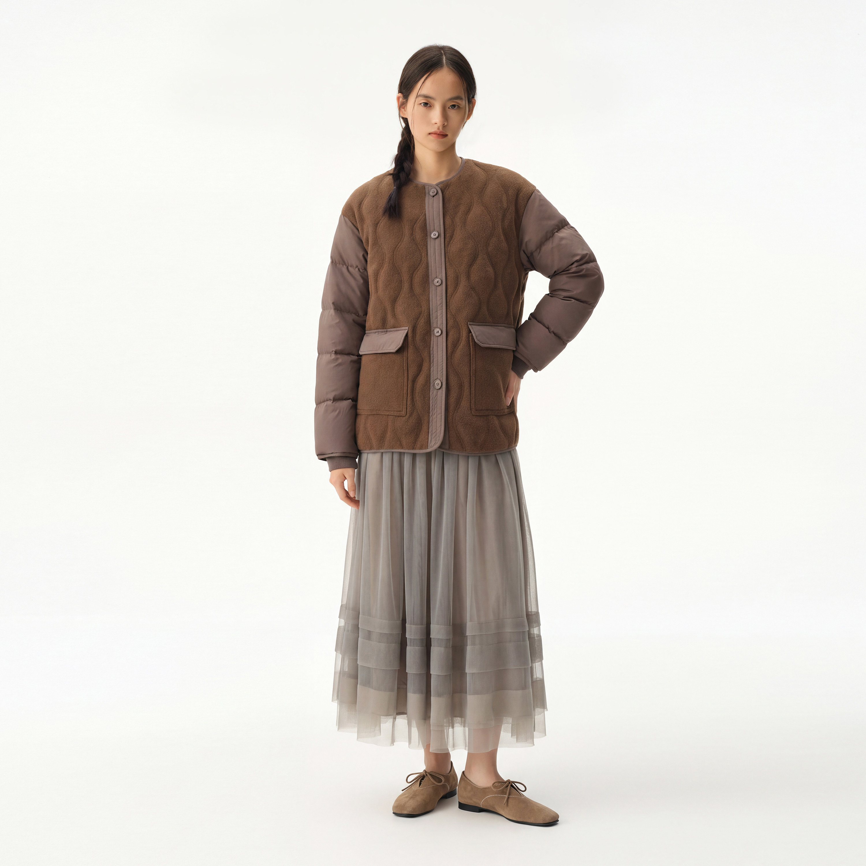 【播】26冬新品短款圆领轻薄外套羽绒服
