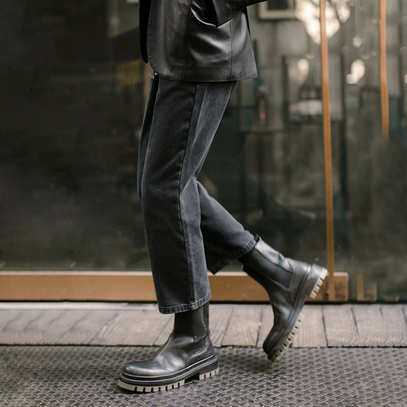 播2021冬新款修身高级黑色女牛仔裤 播牛仔裤