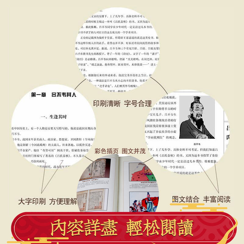吕氏春秋 精装全6册16开 吕不韦 原文 译文 文白对照 国学经典文学 中国历史 中国古诗词 吕氏春秋注释