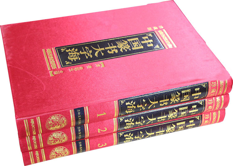 中国篆书大字海 正版中国篆书大字典书法大字典字帖 精装丝绸封面16开3册 篆刻书法字典小篆大篆 瓦当 印符印玺和碑石上的篆额文字