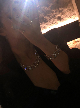 欧美夸张水钻金属项链耳环