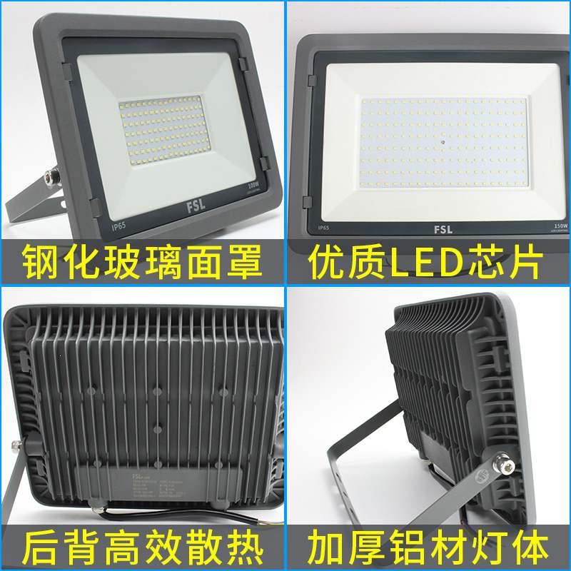 正品佛山照明led投光灯户外防水广告牌射灯200W300瓦车间厂房灯球 - 图2