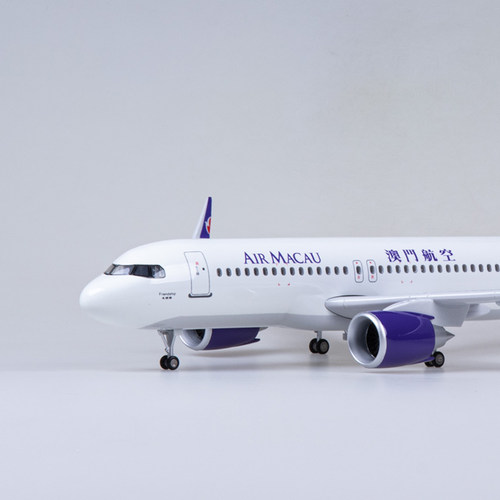 带灯47cm澳门航空空客A320neo仿真客机飞机模型澳航拼装摆件收藏 - 图0