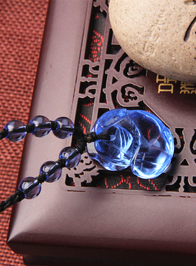 蓝水晶牛项链生肖牛吊坠