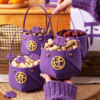 Decorative purple hand basket for housewarming celebration