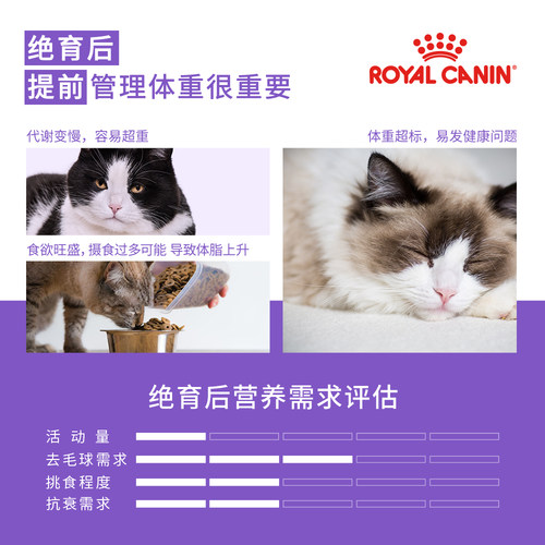 皇家猫粮SA37绝育专用2kg母猫公猫泌尿道呵护阉割拒绝肥胖猫咪粮 - 图0