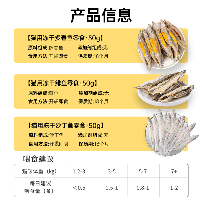 麦富迪多春鱼满籽鱼干冻干猫零食小鱼干营养猫咪零食成幼猫旗舰店 - 图0