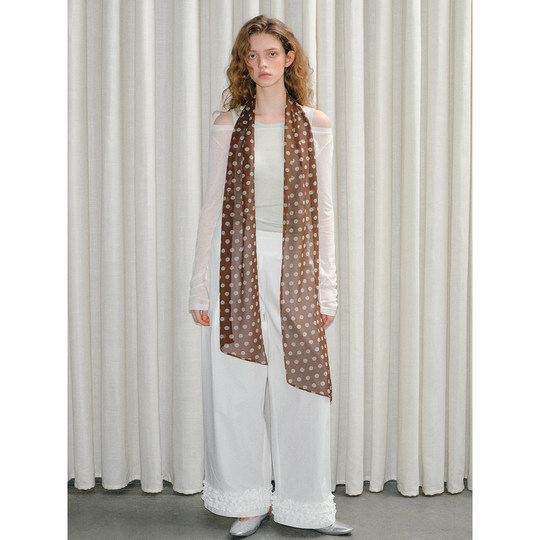 French polka dot silk scarf, versatile and versatile, new style for spring and summer