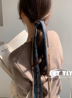 艺术感气质丝巾女长条细窄春秋