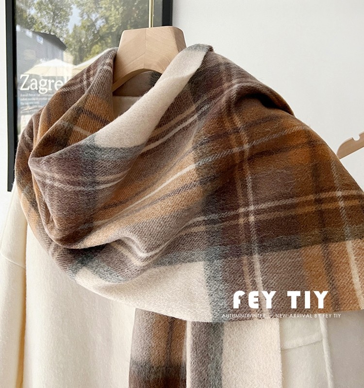 超美温柔色系~渠道货英国100%羊毛格子围巾女冬保暖围脖礼物男士,淘宝优惠券,粉丝福利购,淘宝优惠卷