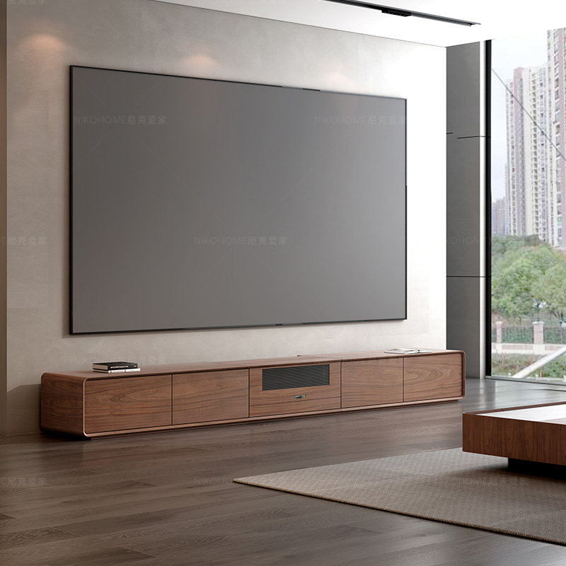 Nick Aijia Walnut 100-inch laser TV cabinet