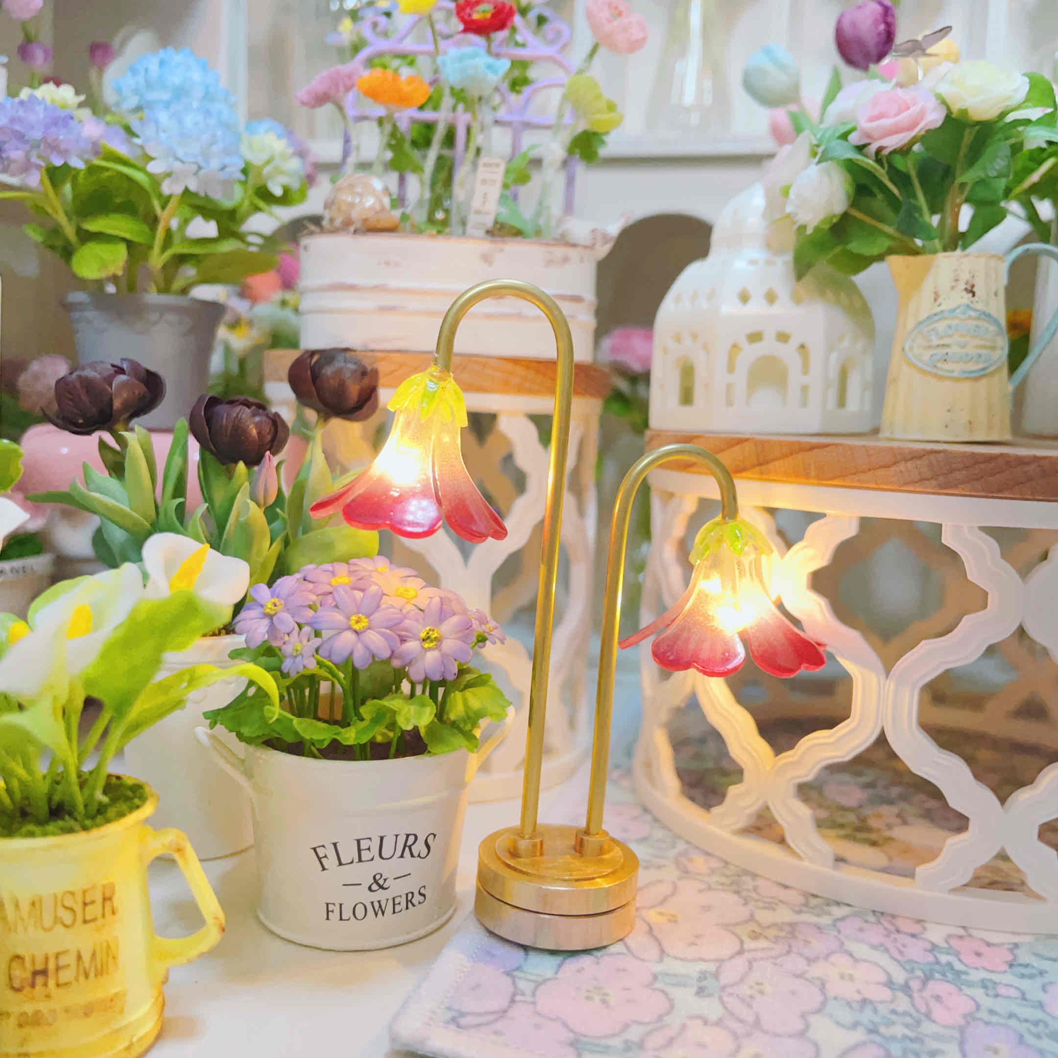 bjd娃屋摆件Blythe道具微缩模型o b 11迷你gsc棉花双头喇叭花灯,淘宝优惠券,粉丝福利购,淘宝优惠卷