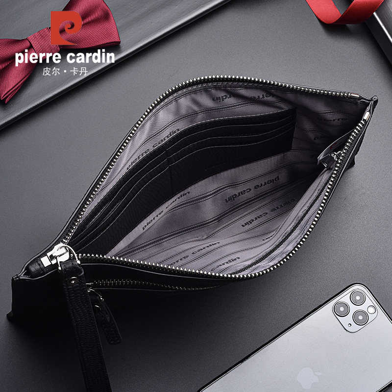 皮尔卡丹男士真皮信封包休闲手拿包 敏福服饰男士包袋