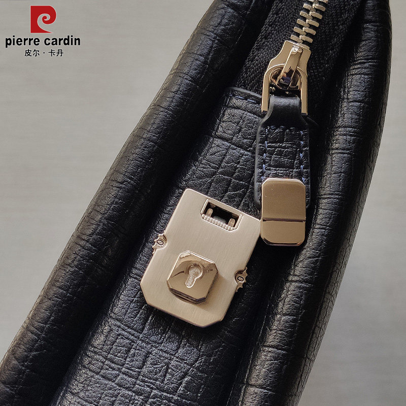 皮尔卡丹男士真皮手大容量名男包 敏福服饰男士包袋