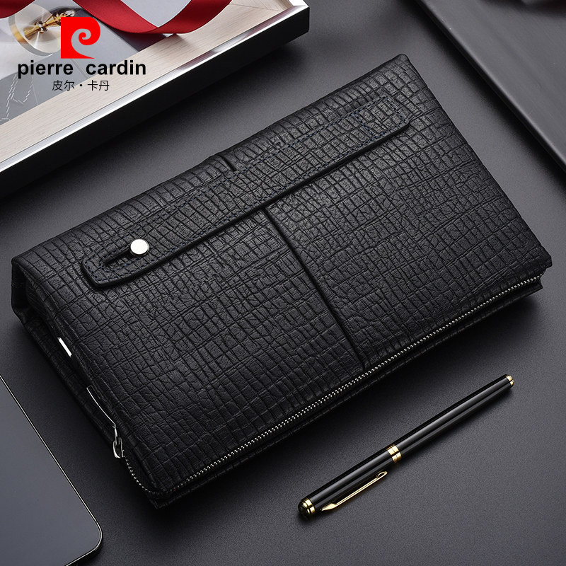 皮尔卡丹男士真皮手大容量名男包 敏福服饰男士包袋