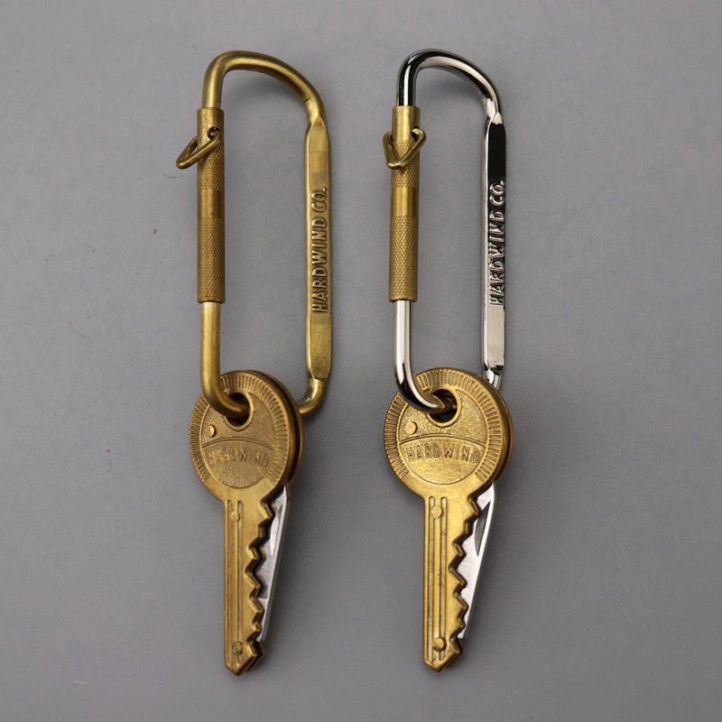HARDWIND EDC装备复古黄铜美式咔叽钩扣随身钥匙刀挂扣套组钥匙扣-图0
