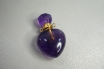 Return Foreign Exchange Earning Old Objects Purple Crystal Heart-shaped Perfume Bottle Pendant E121