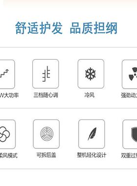 发帝家用电吹风机大功率不伤发轻巧恒温大风力学生宿舍专用吹风筒