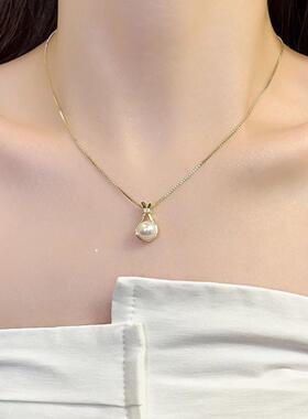 气质优雅珍珠福袋钛钢项链女精致