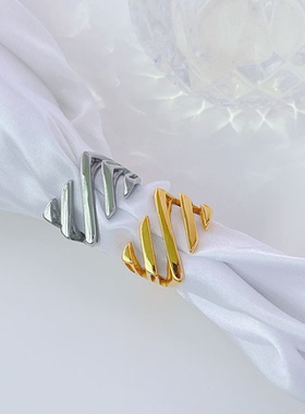 时尚钛钢戒指ring女戒女设计感小