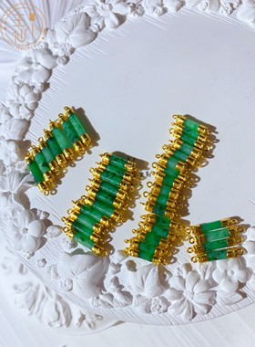 王小仙女古法金缅甸翡翠双耳串珠