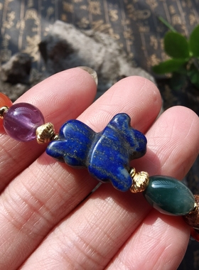 东南亚小兽款青金石老琉璃老玛瑙紫水晶翡翠多宝古珠手串