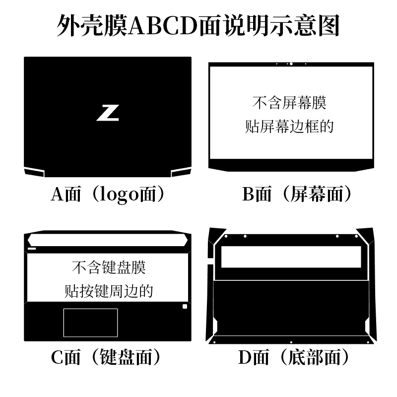 14英寸惠普ZBook Firefly 14 G7 G8防指纹透明磨砂外壳机身保护膜笔记本电脑原色防滑防刮贴纸 - 图2