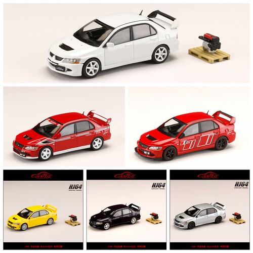 HJ Hobby JAPAN引擎1:64三菱EVO VII VIII IX 7代8代9代汽车模型-图3