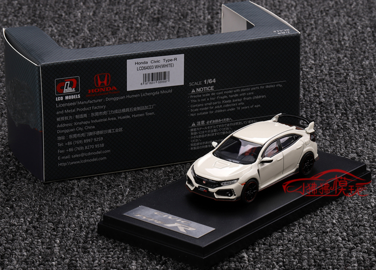 现货LCD 多色1:64本田思域FK8 HONDA CIVIC TYPE R合金汽车模型 - 图0