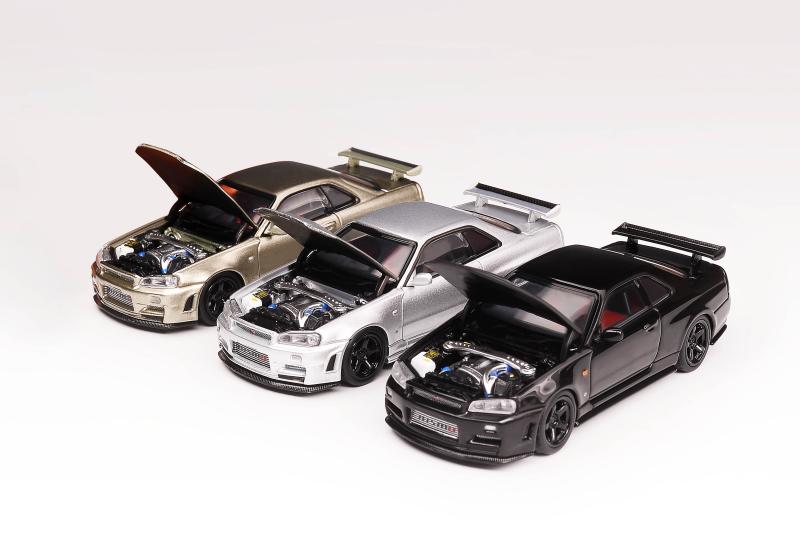 MH开盖版Motorhelix 1:64尼桑GTR R34 V Spec II汽车模型Z-TUNE-图3