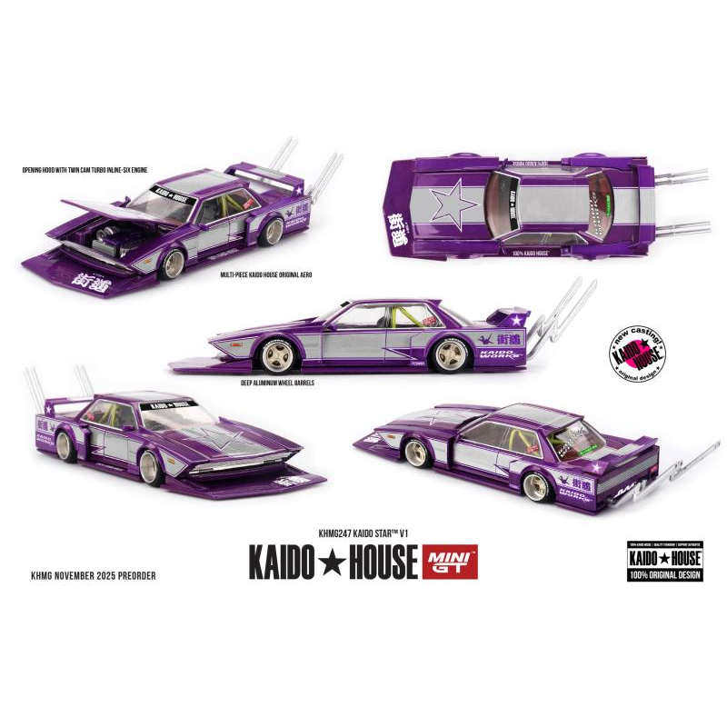 MINI GT 1:64 KAIDO Houses开盖版KAIDO STAR V1改装合金汽车模型 - 图3