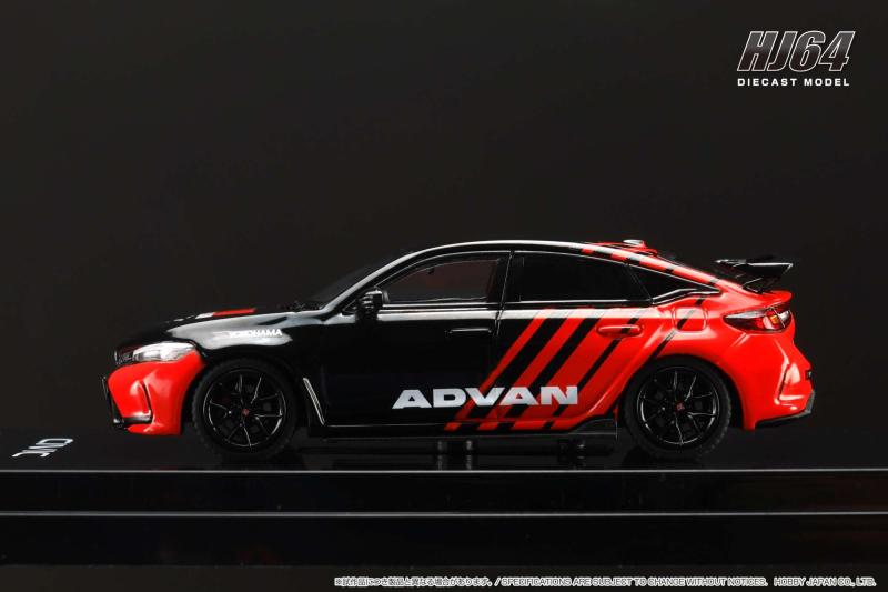 HJ Hobby JAPAN 1:64本田CIVIC思域TYPE R FL5谍照ADVAN汽车模型-图0