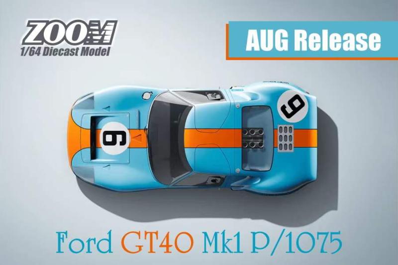 现货ZOOM 1:64 FORD福特GT40 Mk1勒芒赛车GULF 9#6#汽车模型P1075 - 图2