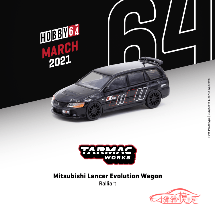 TW汽车模型Tarmac Works 1:64三菱Evo旅行车Wagon拉力艺Ralliart - 图0