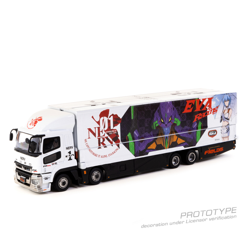 TW Tarmac Works 1:64三菱Fuso Super Great运输车模型EVA Racing-图3