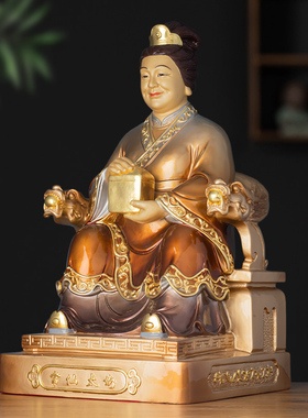 铜中式居家彩绘贴金常仙太爷太奶