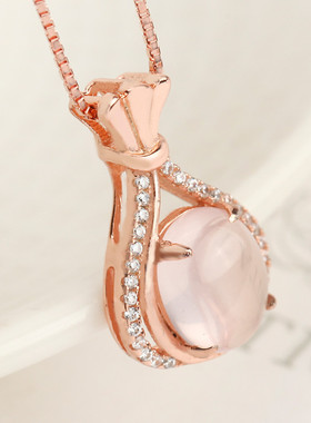 千寻海风 幸福钱袋S925银芙蓉石葡萄石项链 女款时尚珠宝配饰